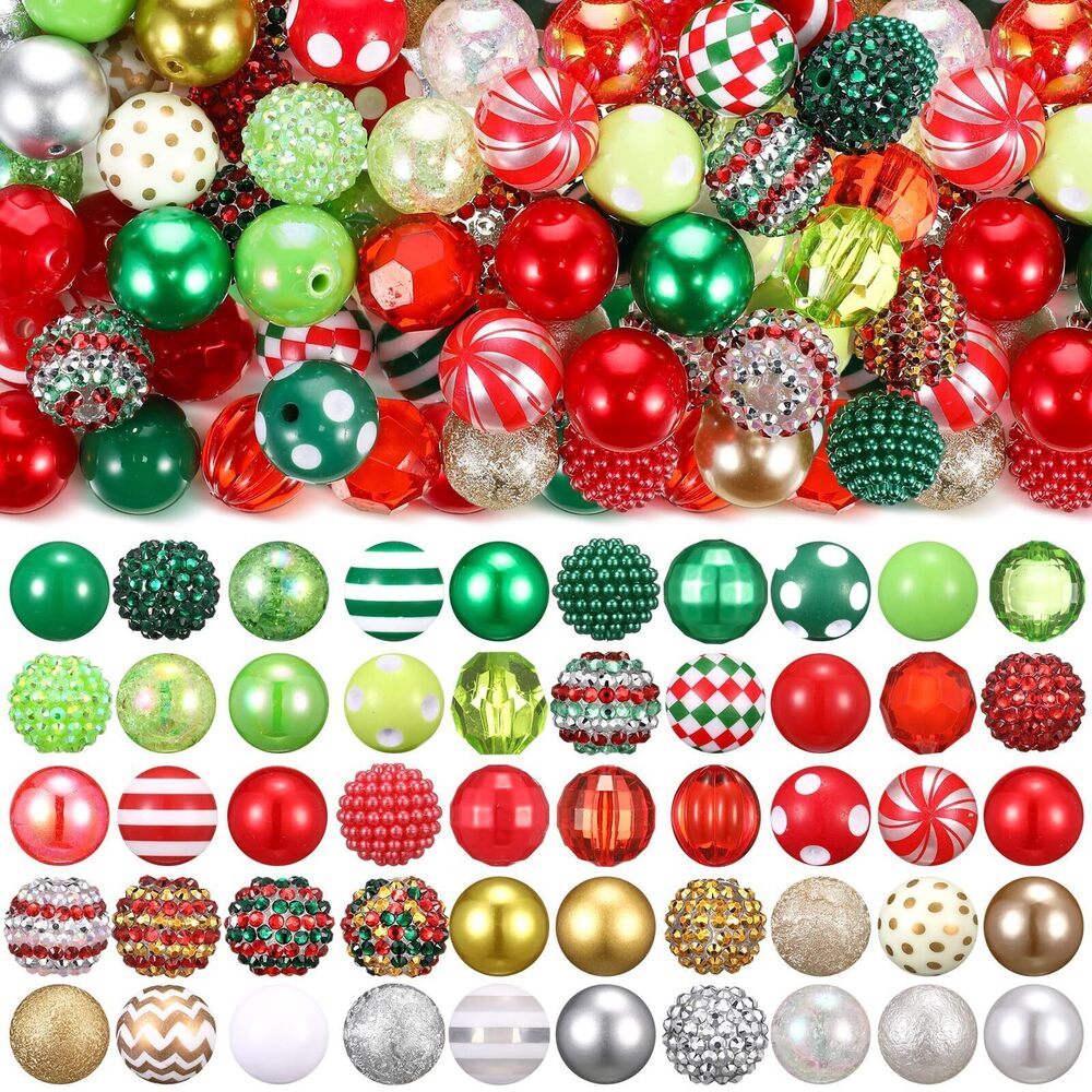 5089 100 Pcs 20mm Rhinestone Bubblegum Beads for Pens Mixed Crystal Resin